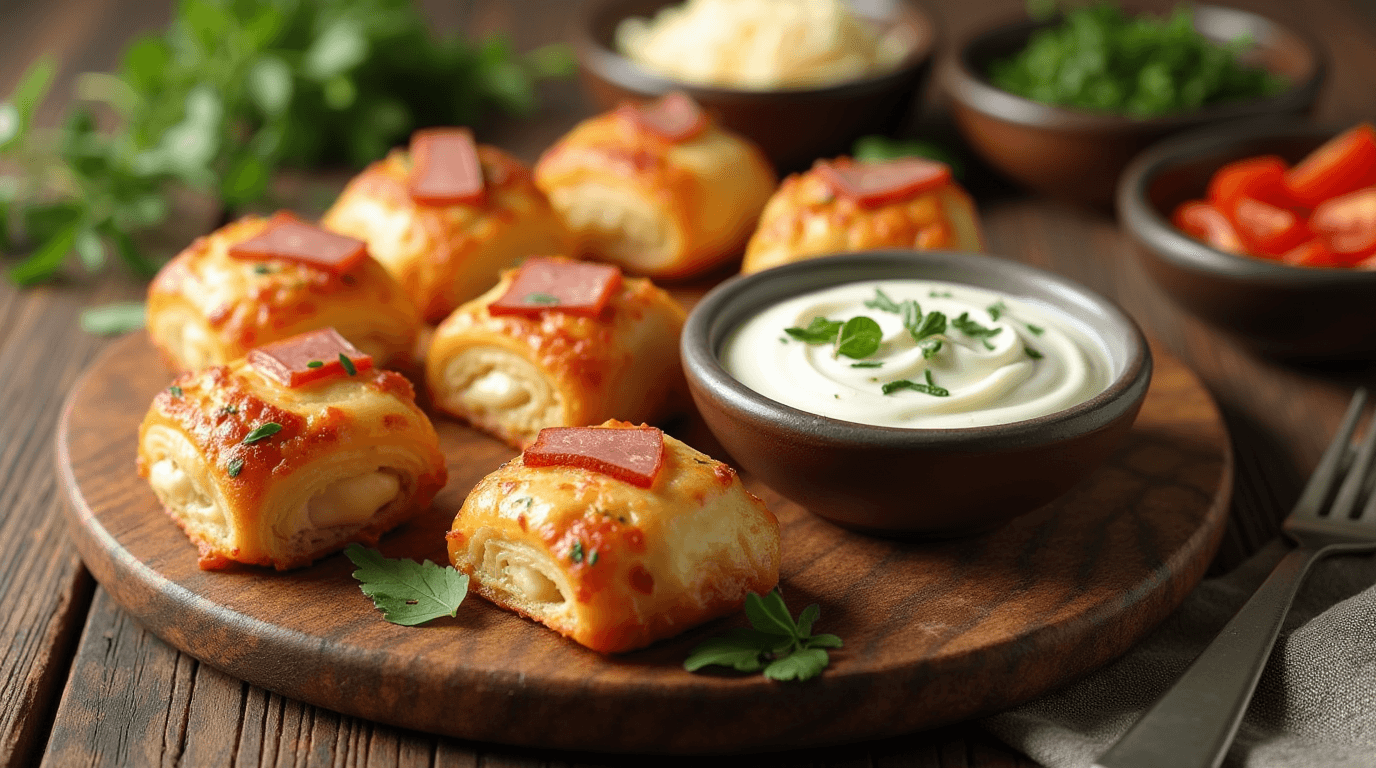 Schnelle Pizzabrötchen mit Schmand